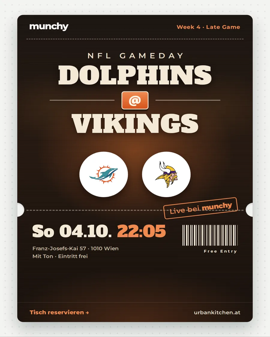 Dolphins @ Vikings &ndash; NFL live im Munchy