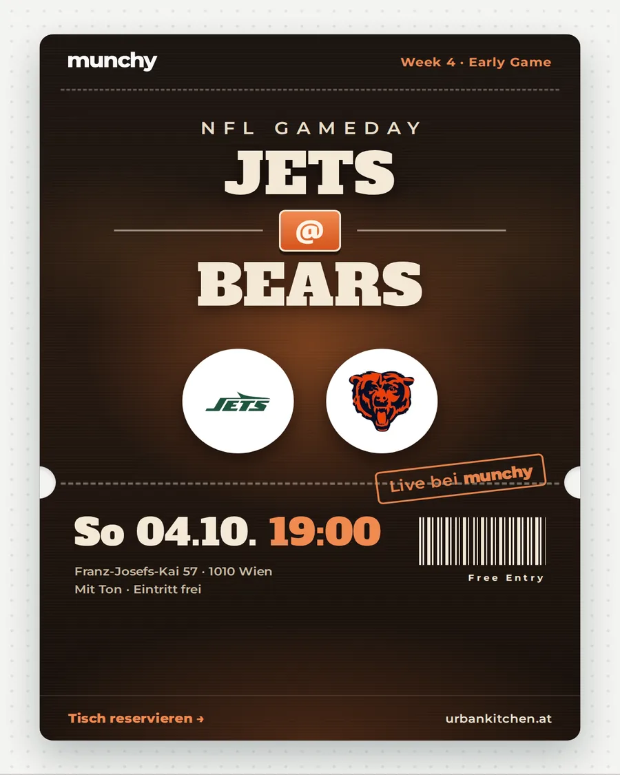 Jets @ Bears &ndash; NFL live im Munchy