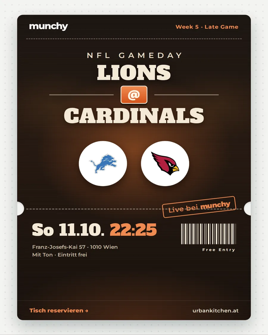 Lions @ Cardinals &ndash; NFL live im Munchy