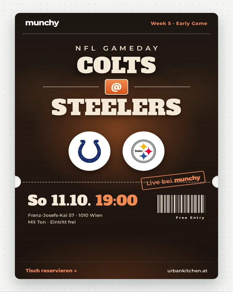 Colts @ Steelers &ndash; NFL live im Munchy