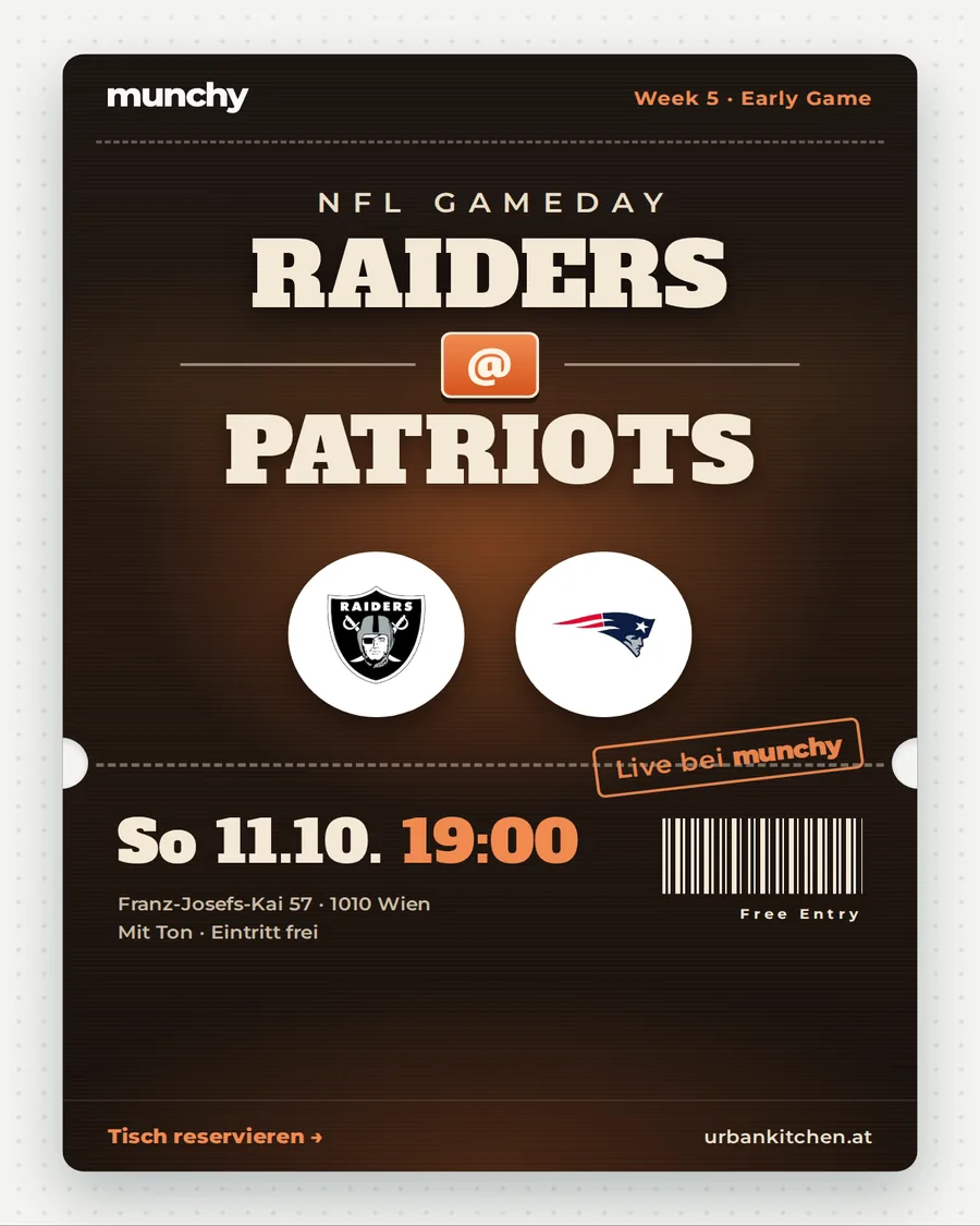 Raiders @ Patriots &ndash; NFL live im Munchy