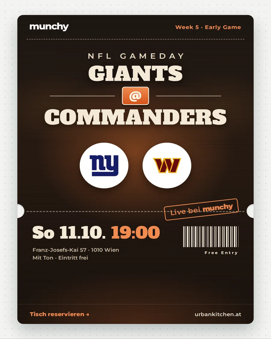 Giants @ Commanders &ndash; NFL live im Munchy