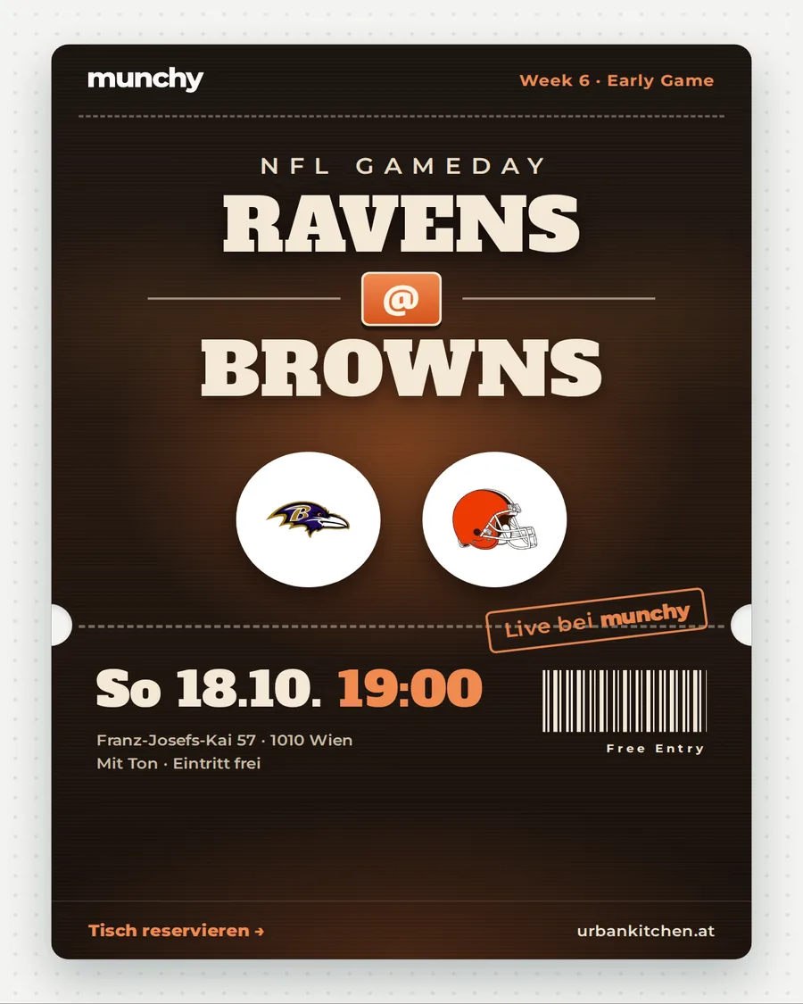 Ravens @ Browns &ndash; NFL live im Munchy