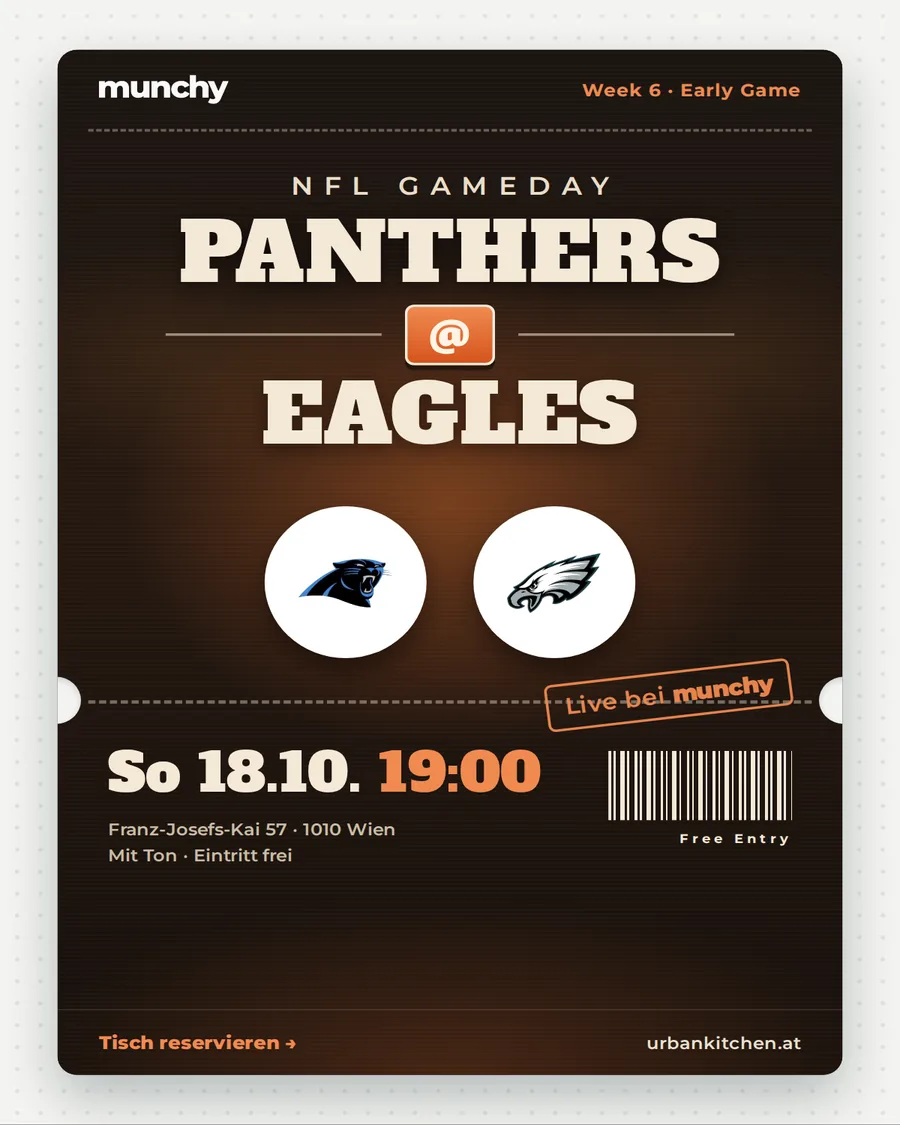 Panthers @ Eagles &ndash; NFL live im Munchy
