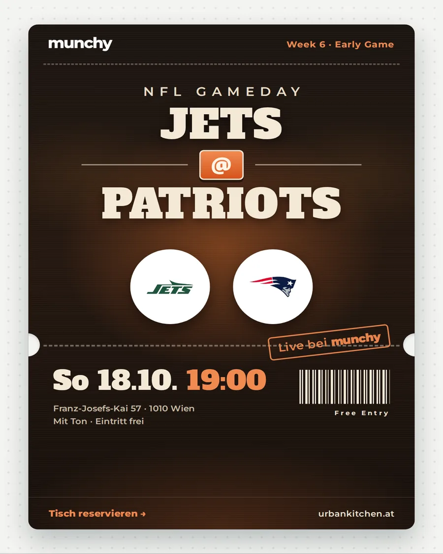 Jets @ Patriots &ndash; NFL live im Munchy