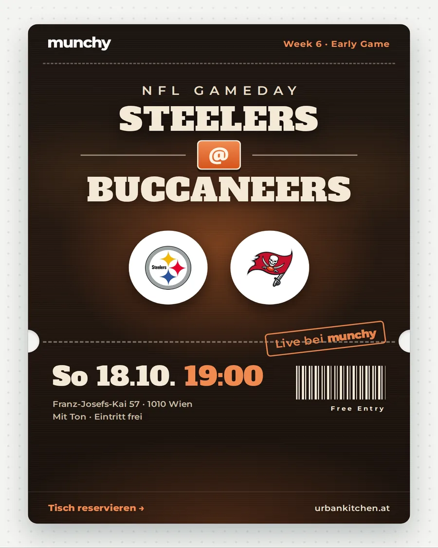 Steelers @ Buccaneers &ndash; NFL live im Munchy