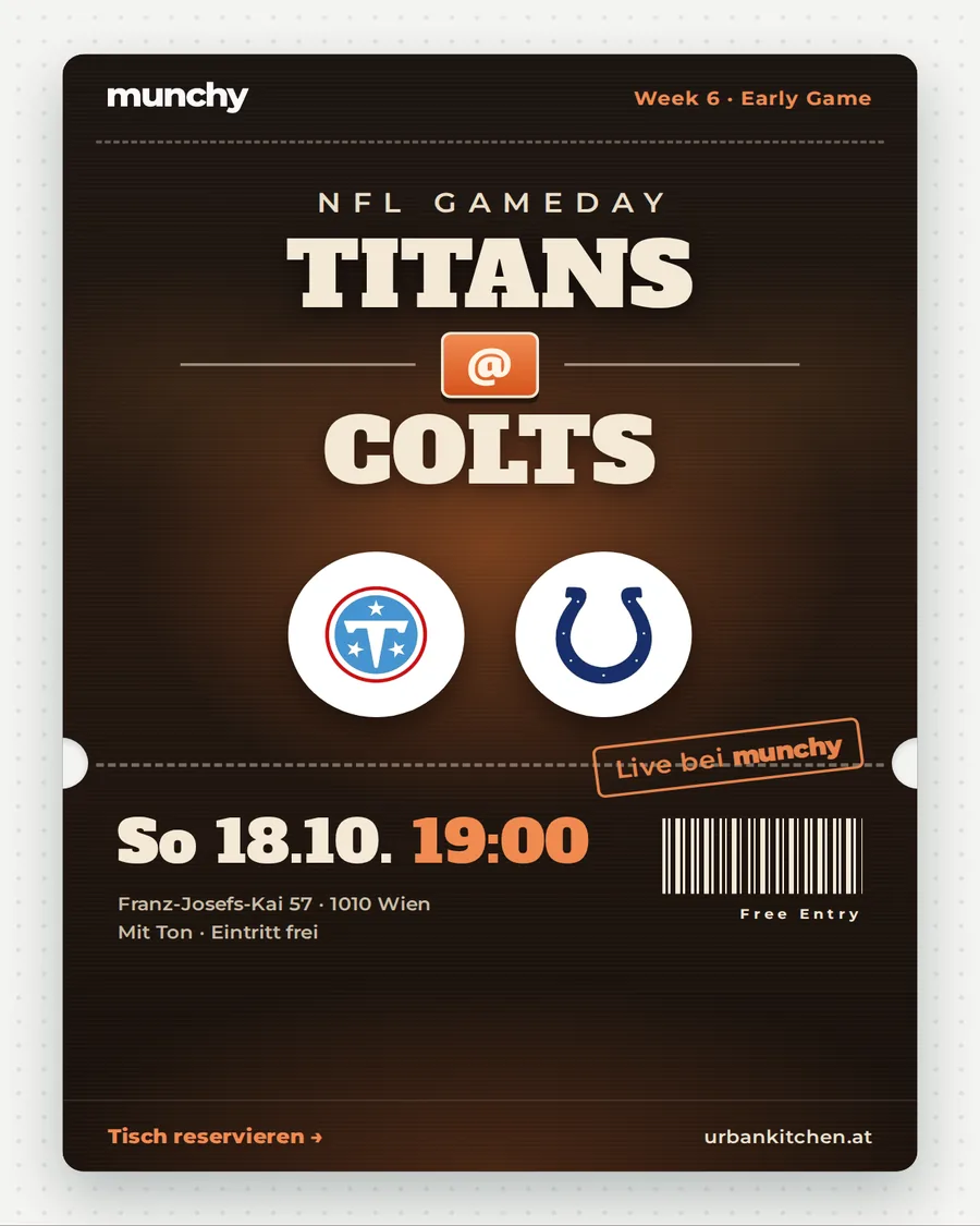 Titans @ Colts &ndash; NFL live im Munchy