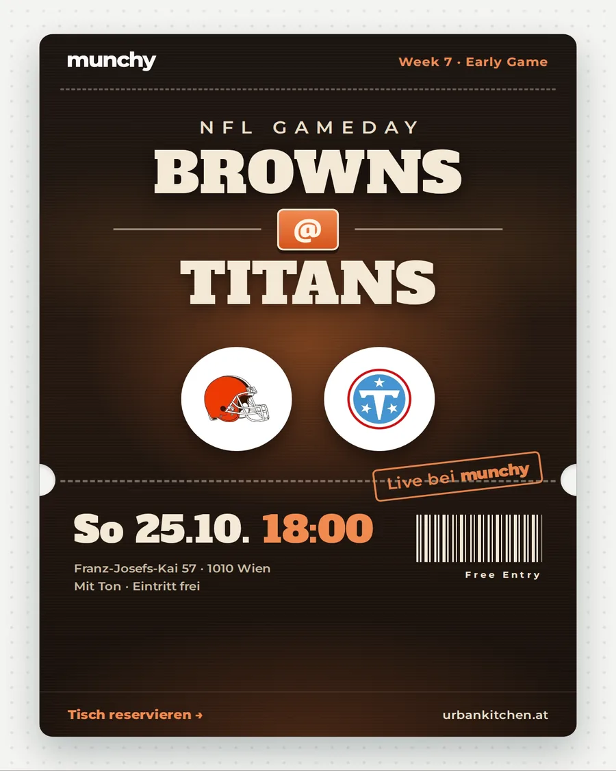 Browns @ Titans &ndash; NFL live im Munchy