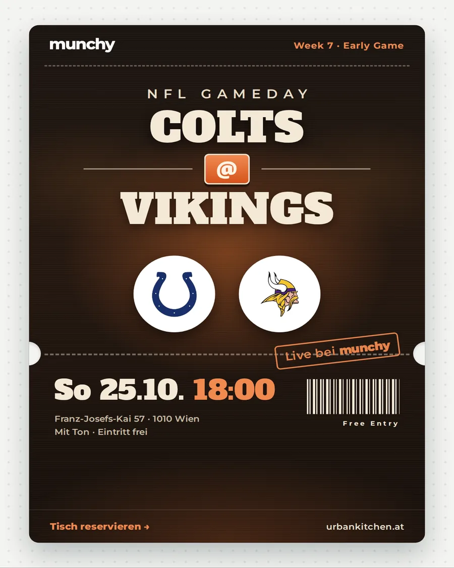 Colts @ Vikings &ndash; NFL live im Munchy