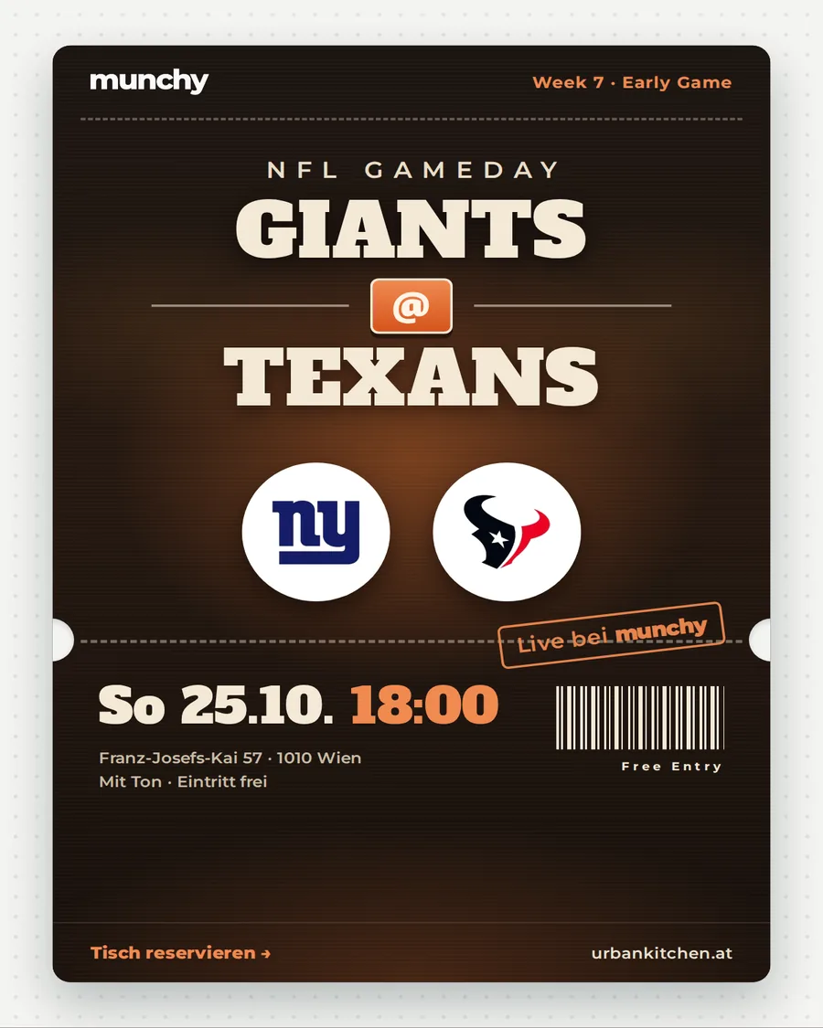 Giants @ Texans &ndash; NFL live im Munchy