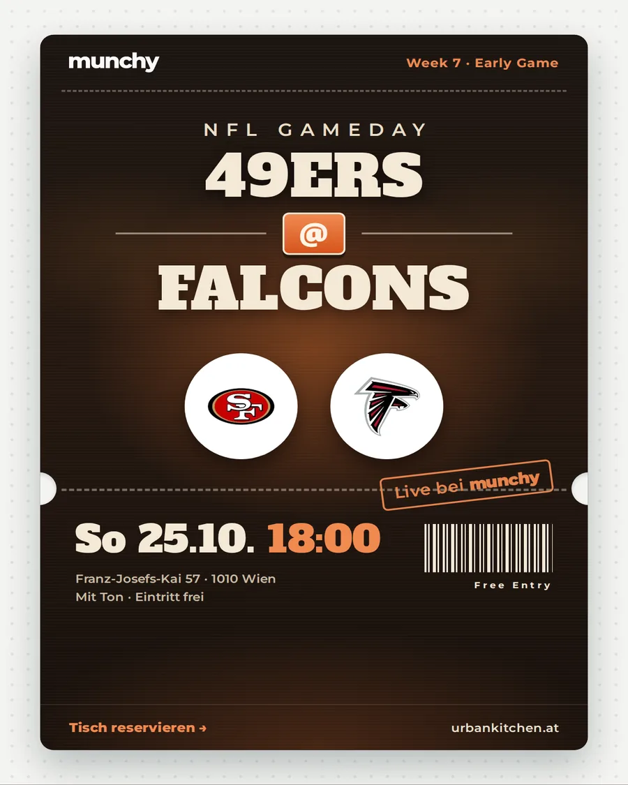 49ers @ Falcons &ndash; NFL live im Munchy
