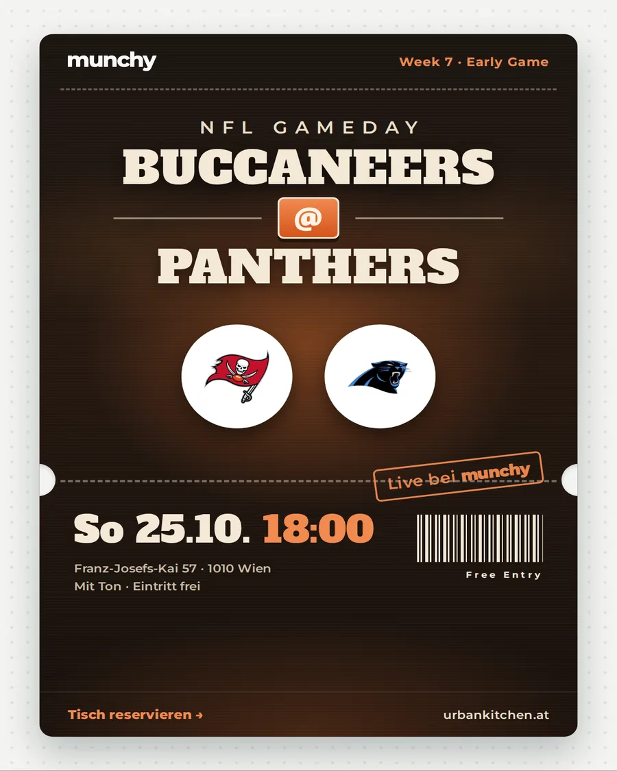 Buccaneers @ Panthers &ndash; NFL live im Munchy