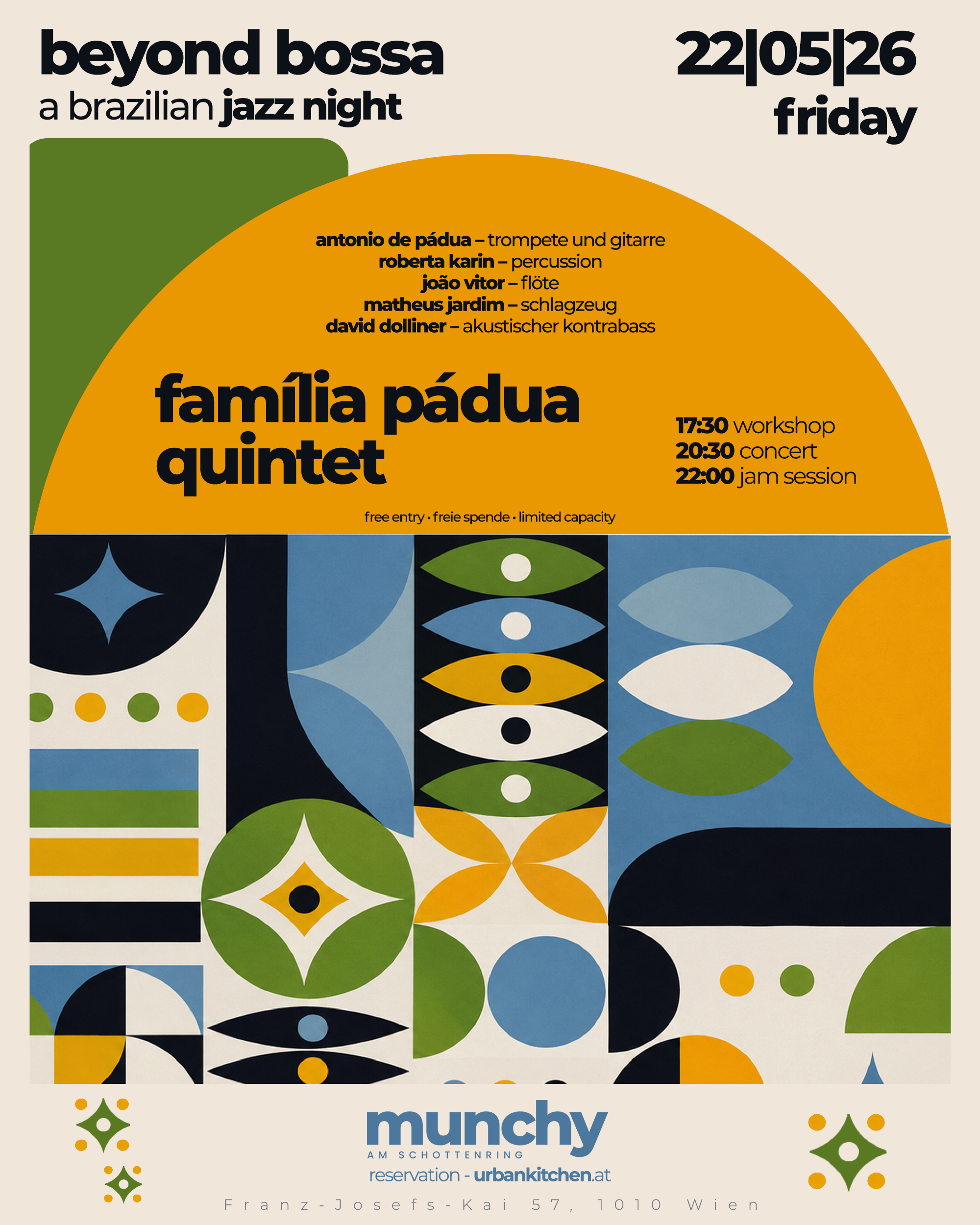 Beyond Bossa – Família Pádua Quintet live bei Munchy Wien 22. Mai 2026