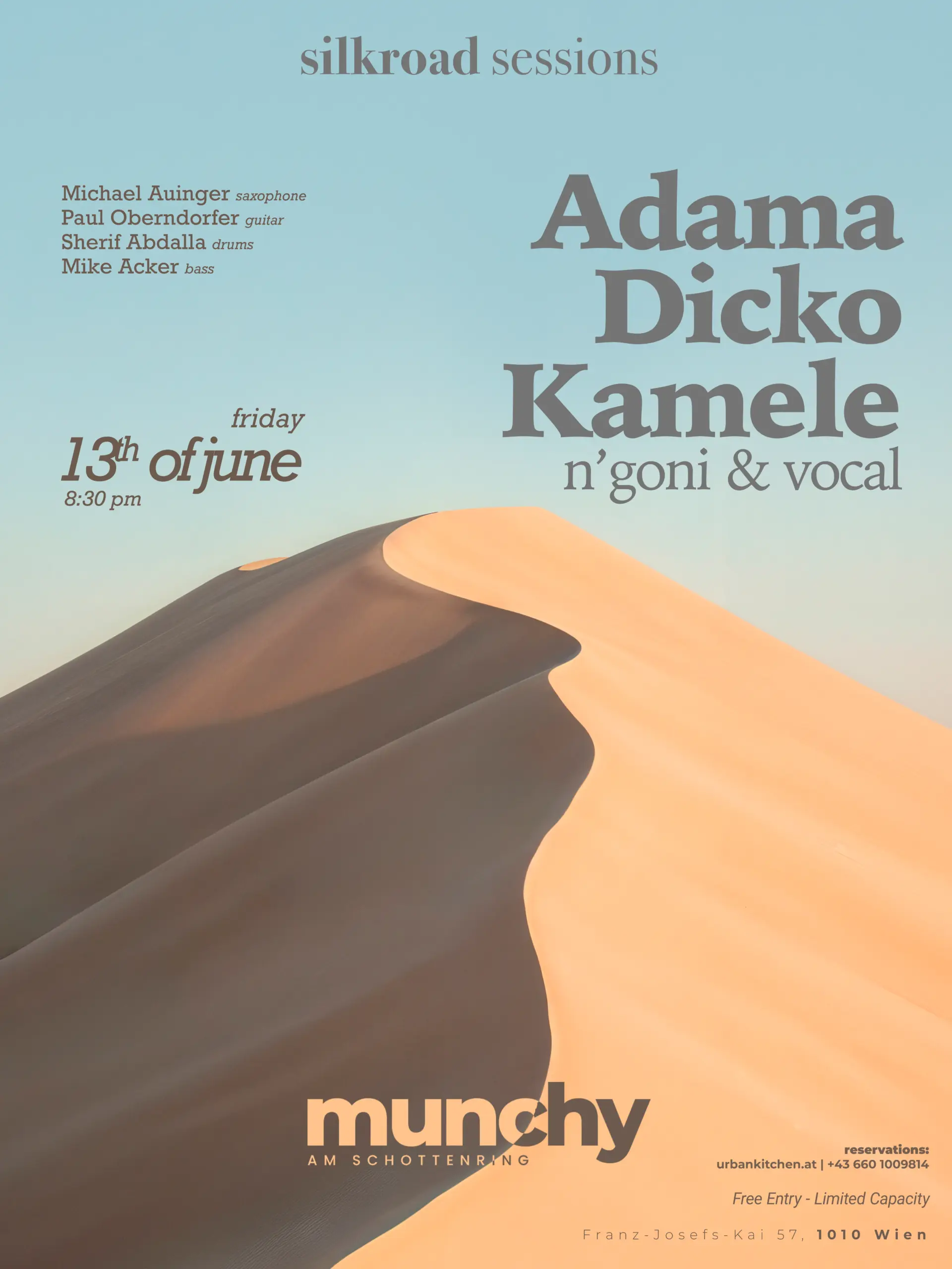Adama Dicko & Seno Blues – Silkroad Sessions, 13. Juni 2026 Munchy Wien